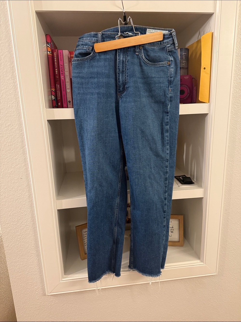 rag & bone Straight-Leg Mid Blue Jeans